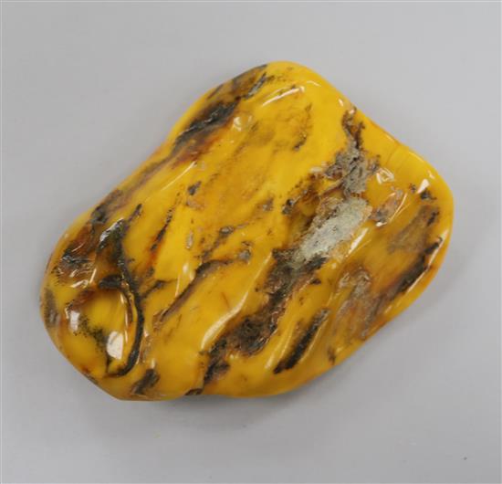 A free form piece of raw amber, gross weight, 167 grams, 11.4cm.